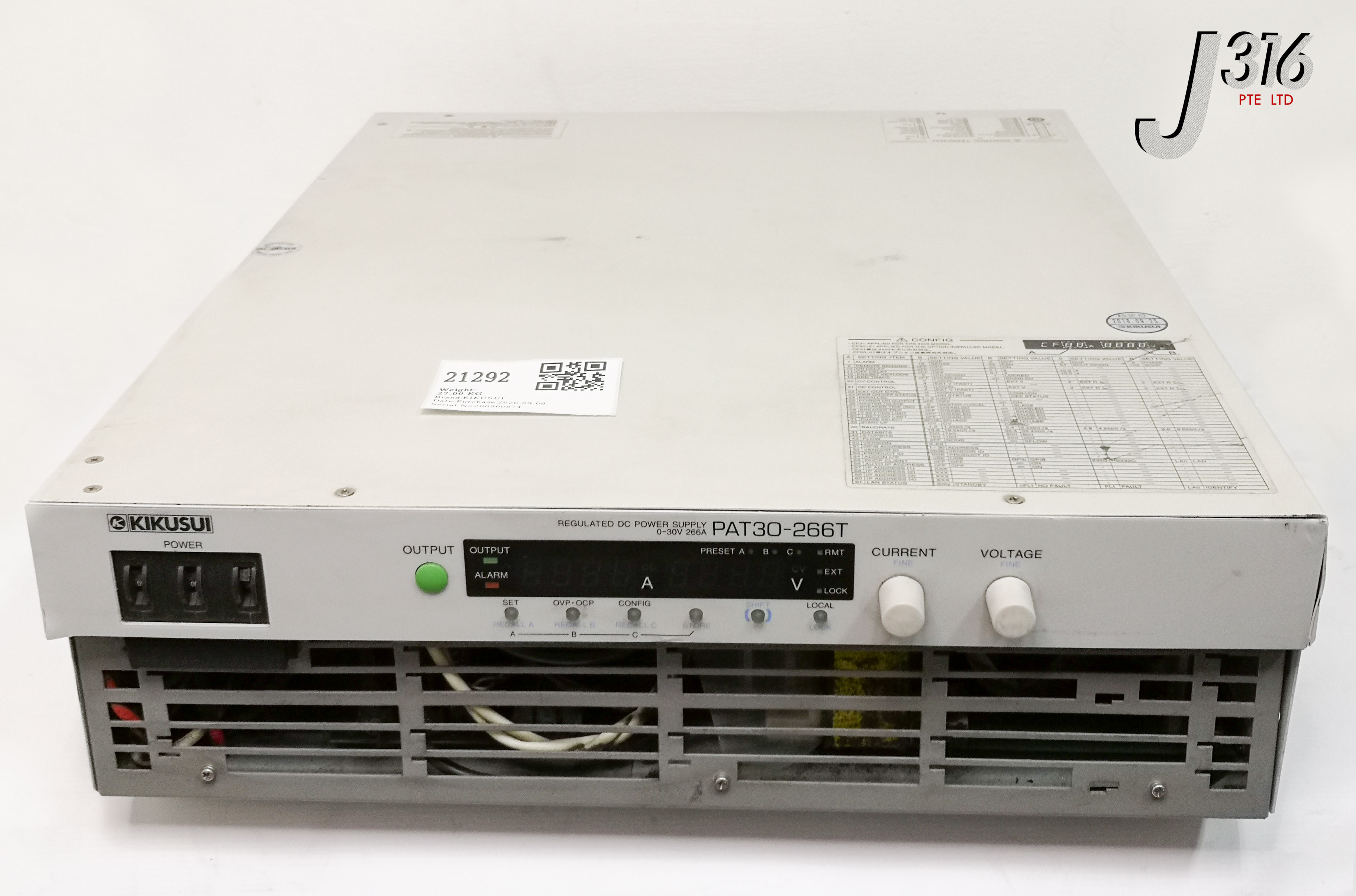 21292 KIKUSUI PAT SERIES HIGH EFF & LARGE CAP SWITCHING PS (PARTS
